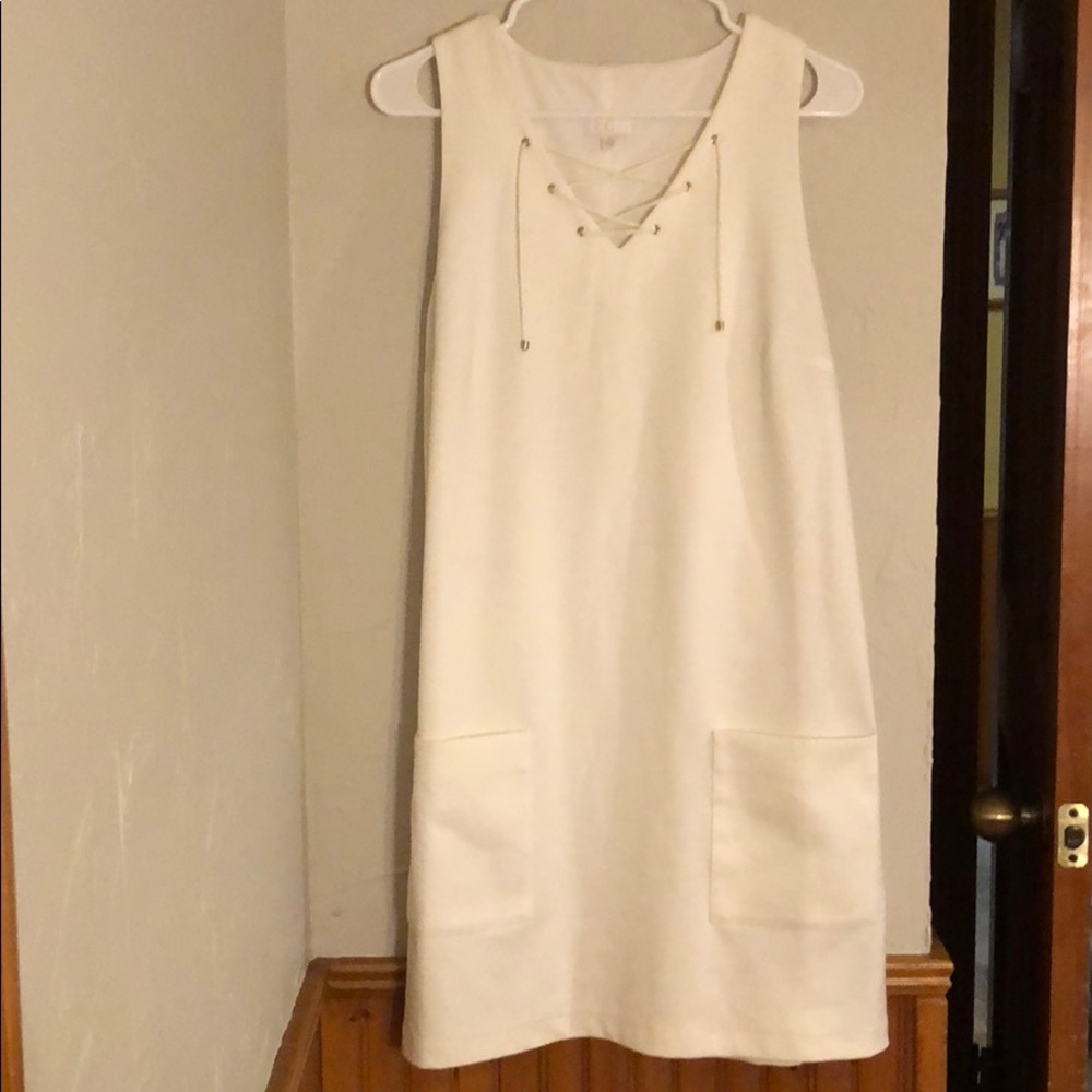 White Lace Front Dress